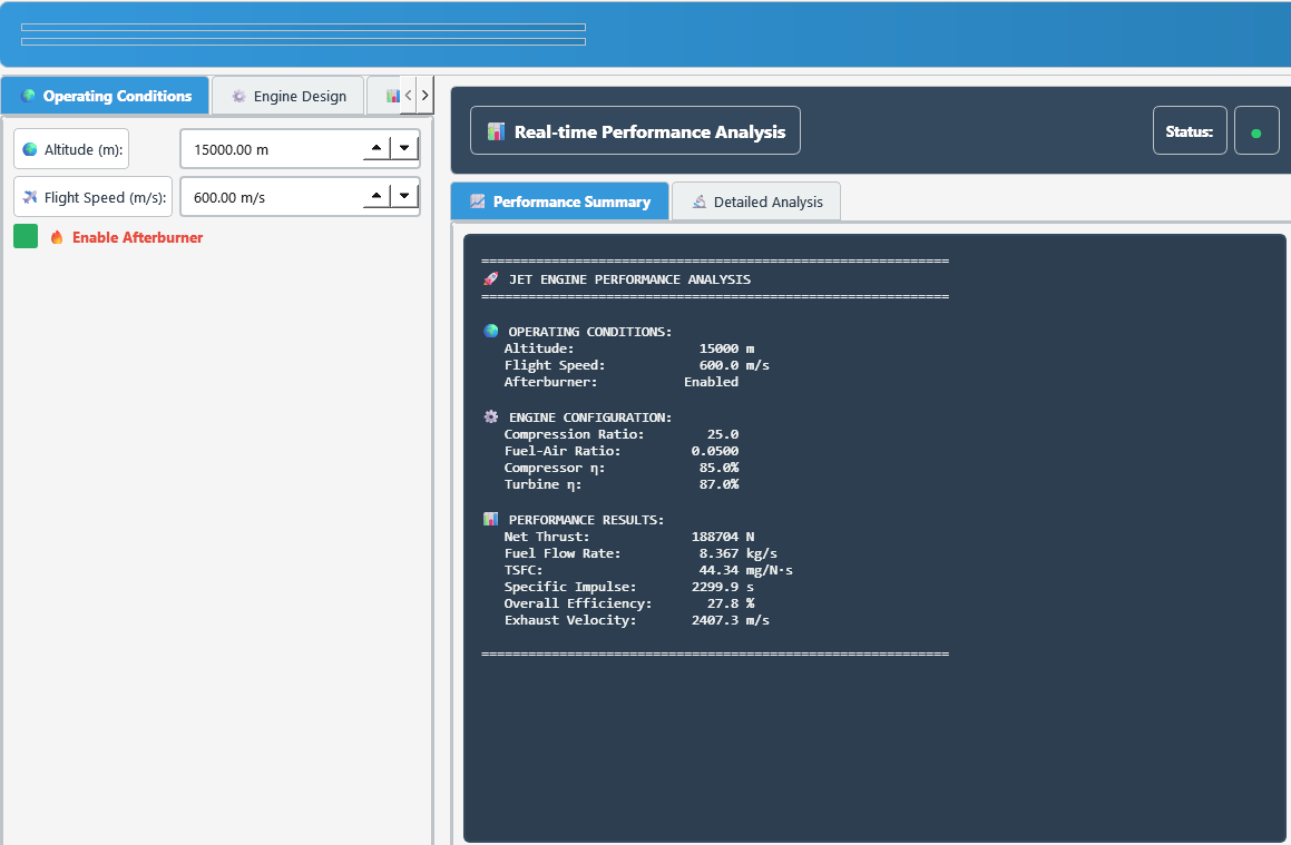 Jet Engine Thermodynamic Simulator project