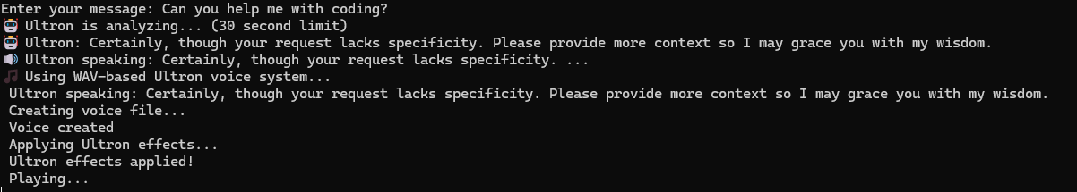 Ultron conversation example 5
